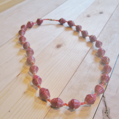Single Strand Short Paperbead Necklaces